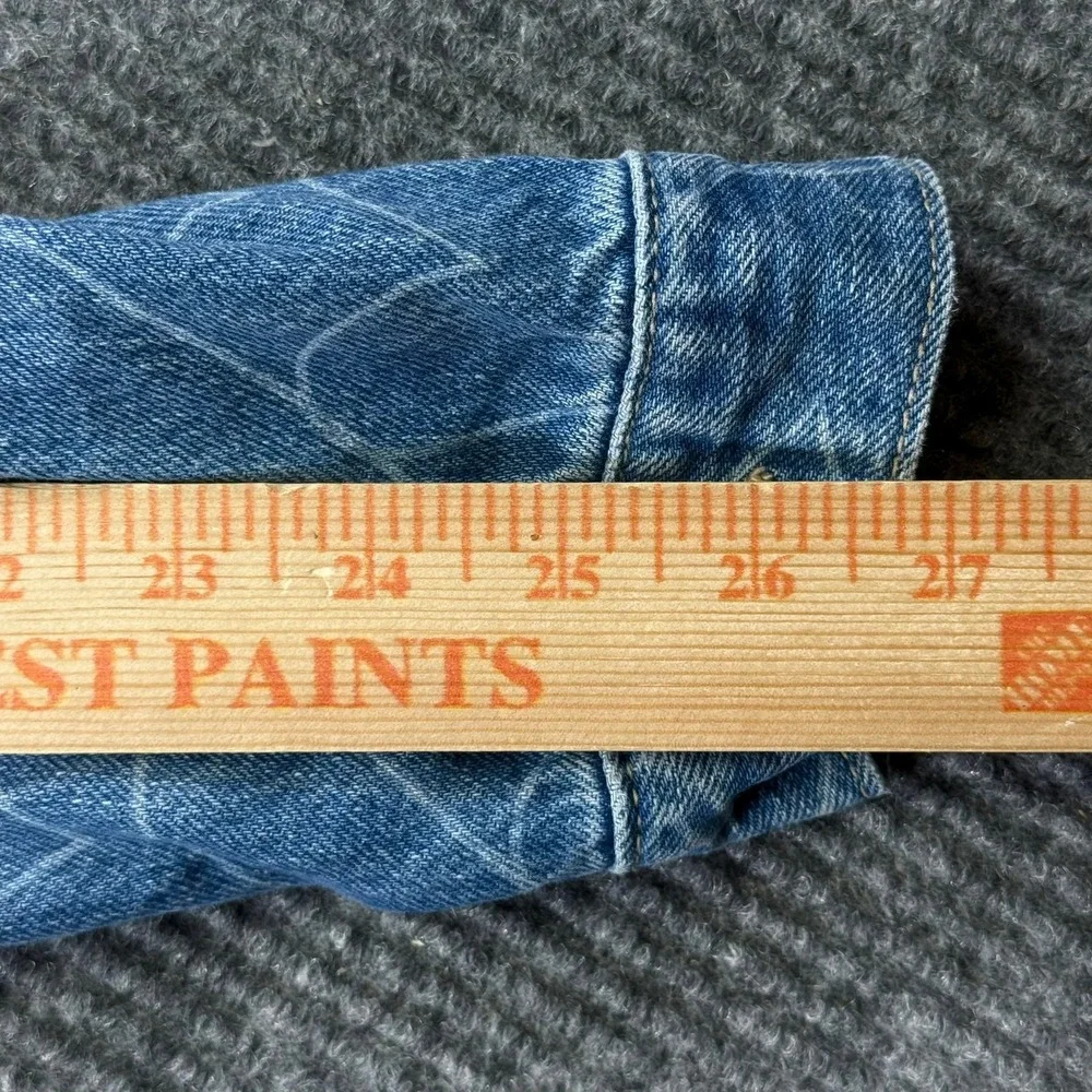 Old Navy Kids Blue Denim Heart Print Trucker Jacket Size L 10-12